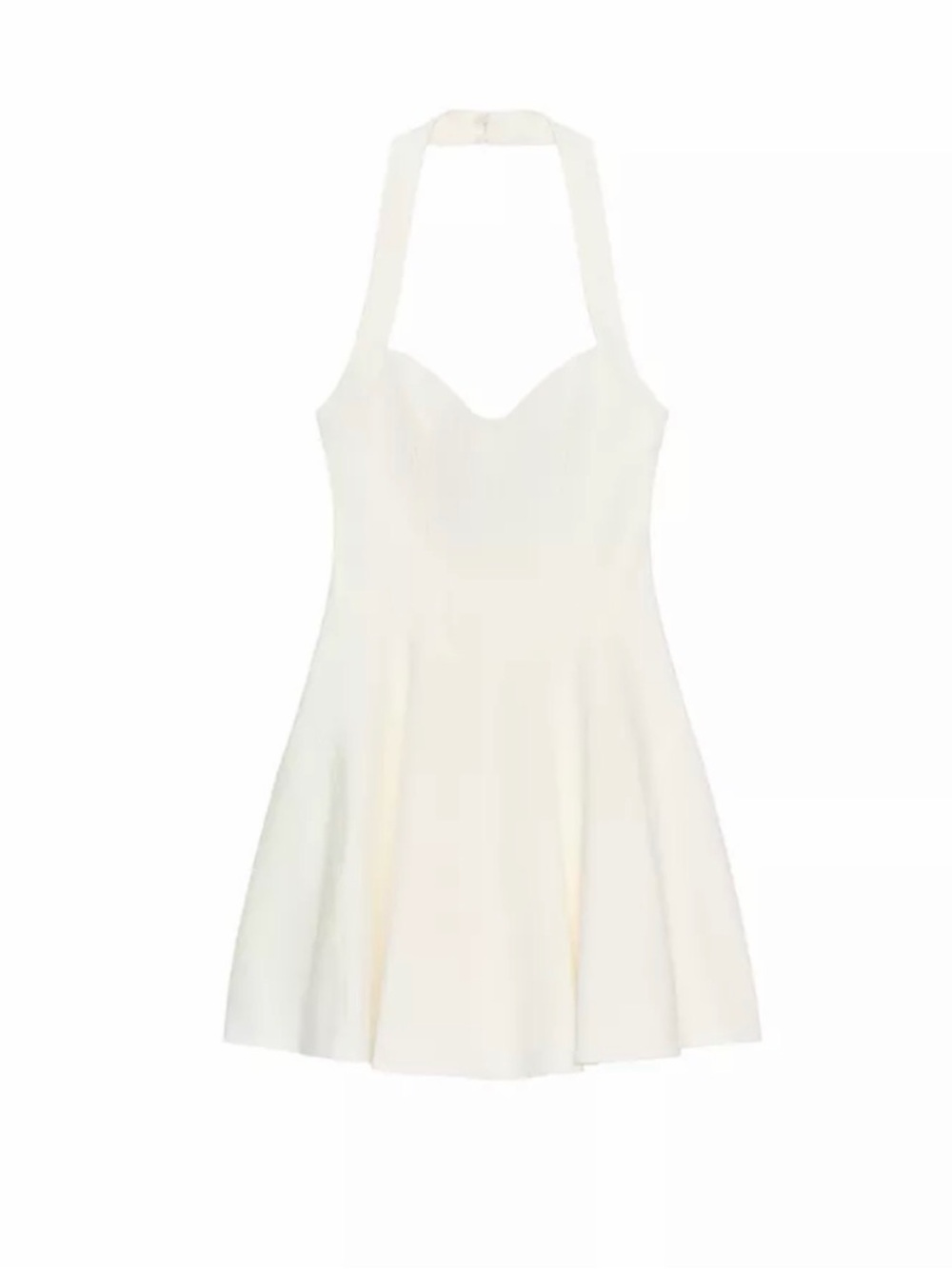 NWT Women’s Zara White Halter Fit-and-Flare Dress